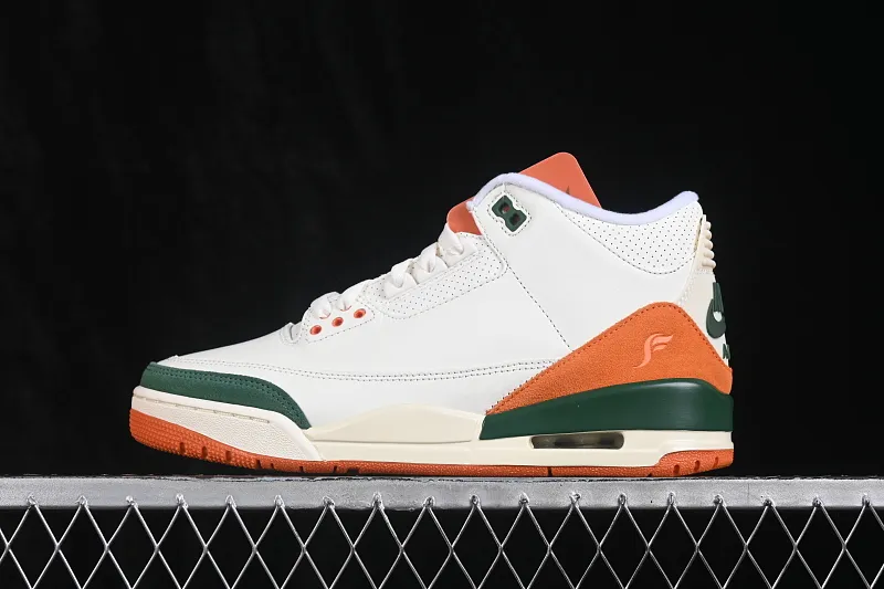 All categories Air Jordan Jordan series basketball shoes Air Jordan 3 GX foreign trade version Solefly x Air Jordan 3 Retro "Miami" AJ3 Joe 3 Miami joint white green orange IF4491-100